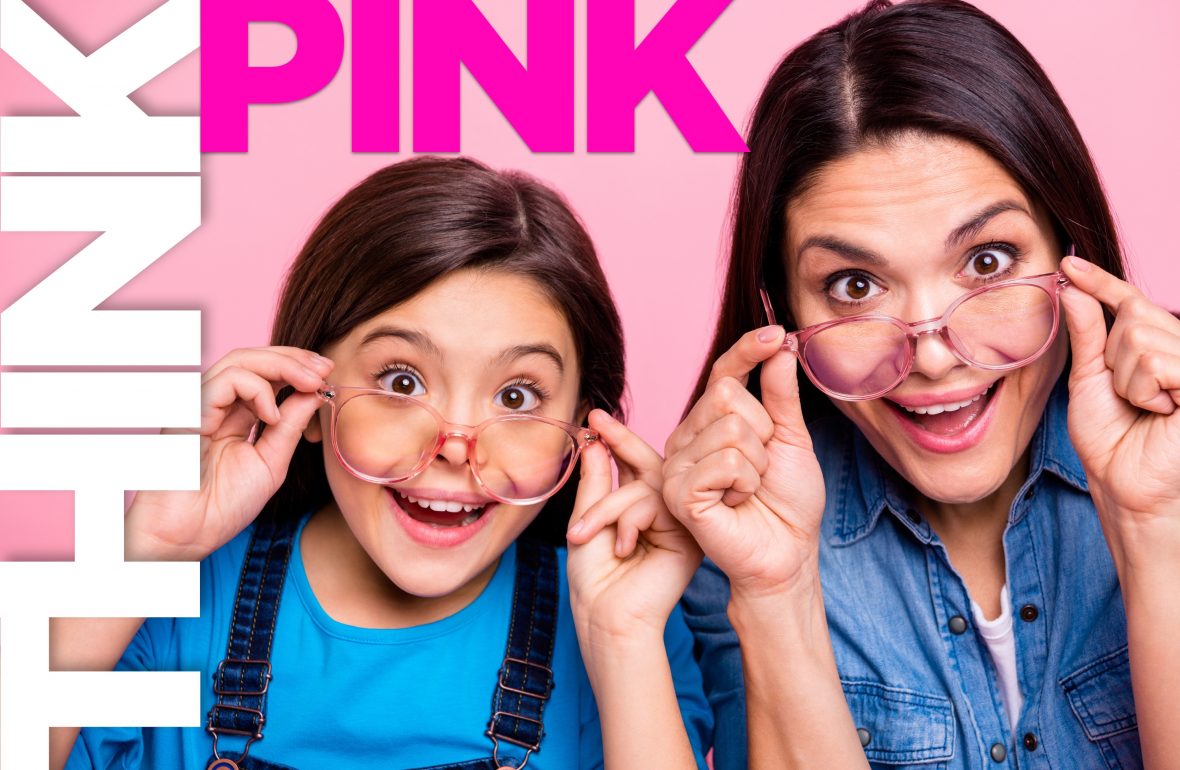 think pink-tinted glasses