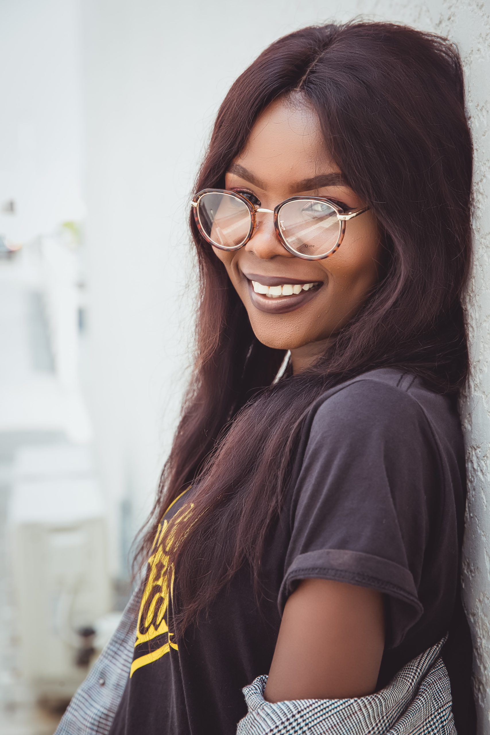 Woman in tortoiseshell glasses