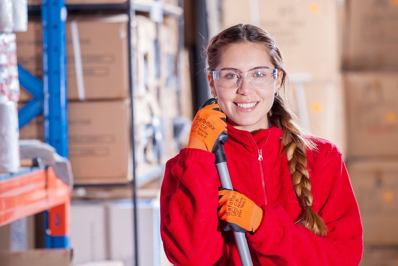 Woman wearing protective eyewear