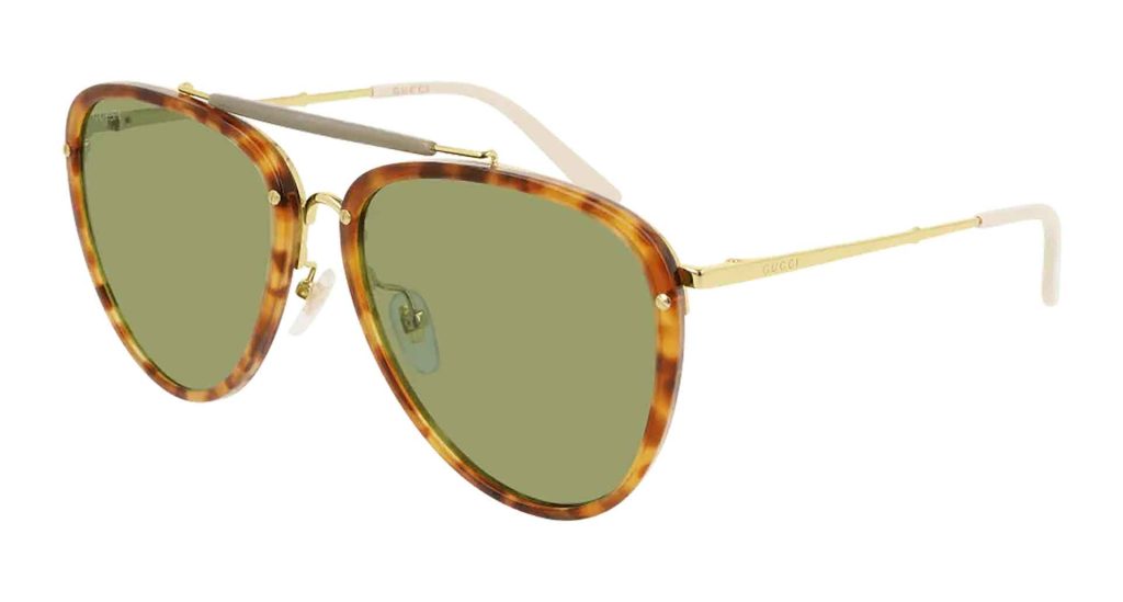 Boho tortoise shell aviator sunglasses by Gucci (style GG0672S)