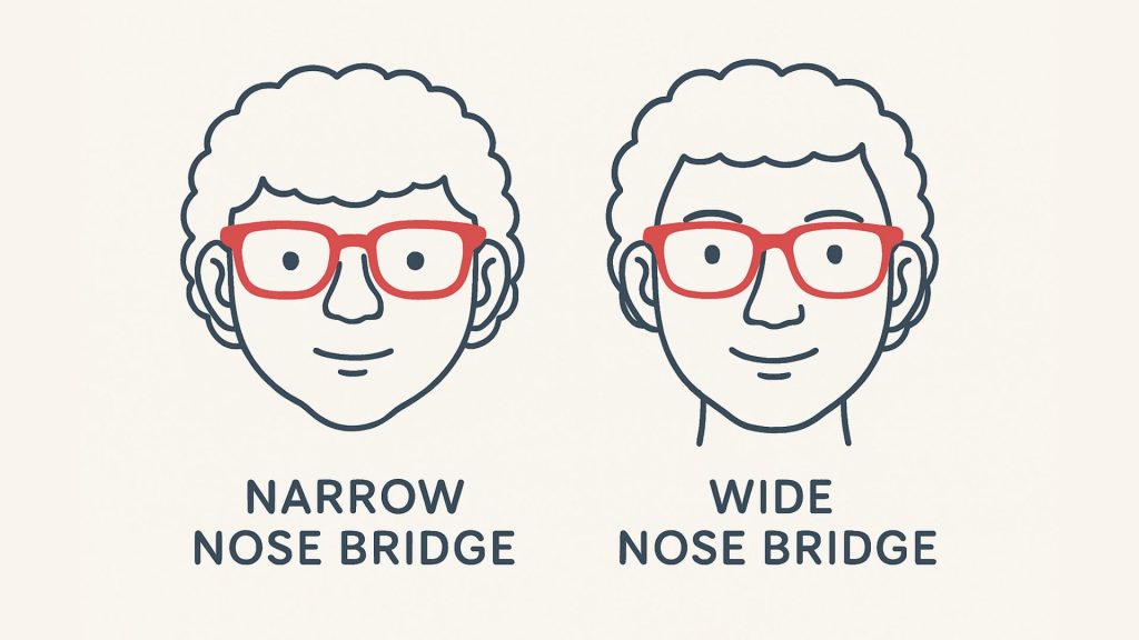 Illustration of faces with narrow and wide nose bridges