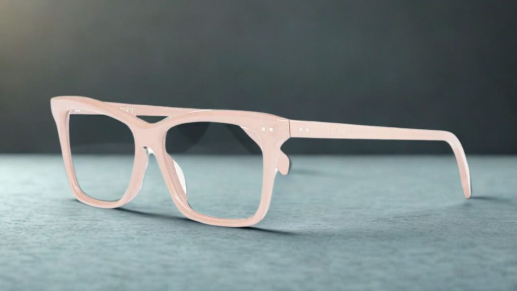 CELINE THIN CL50117I square eyeglasses featuring baby pink frames