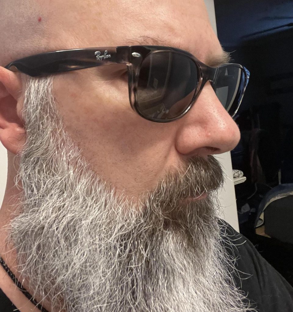 EZContacts customer Clyde wearing the Ray-Ban RB2132 New Wayfarer sunglasses he had shipped from the online store
