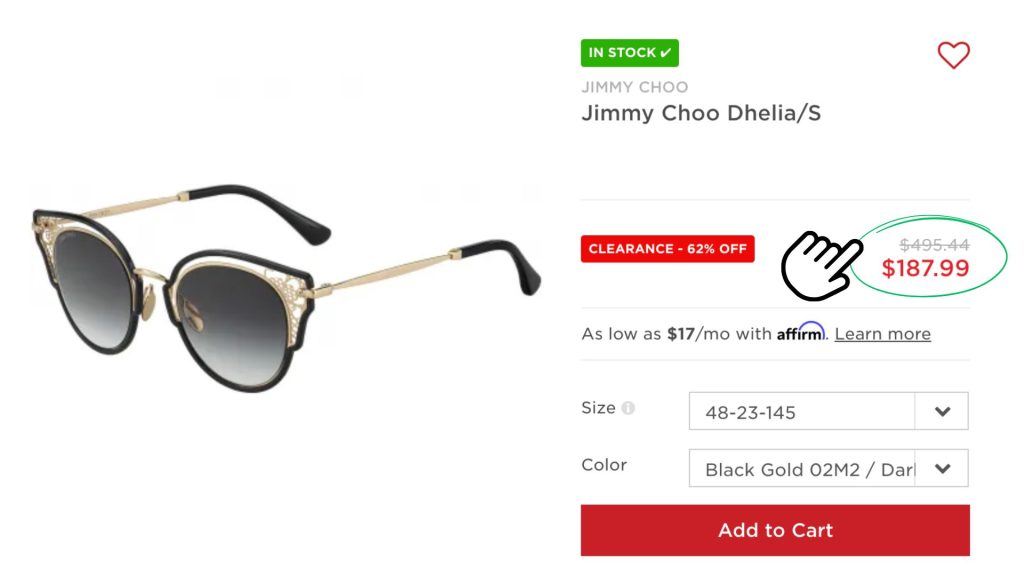 Jimmy Choo Dhelia/S women's sunglasses in black with elaborate gold metal cat-eye embellishments