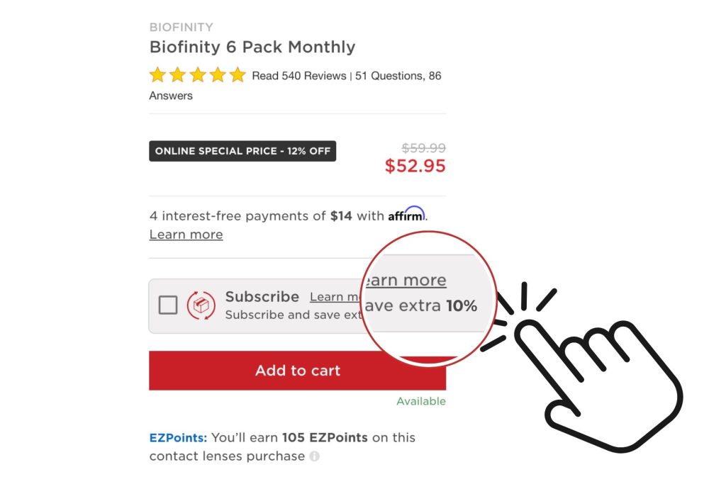 10% discount for starting an EZContacts product subscription