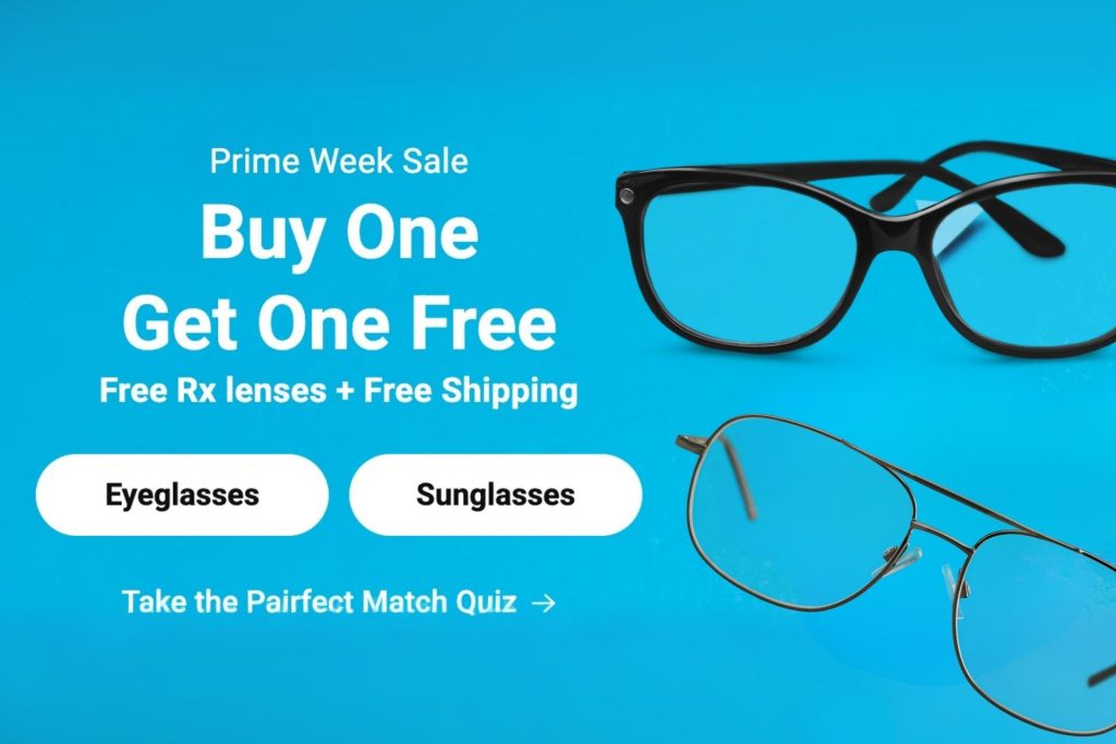 GlassesUSA Prime week sale on sunglasses and eyeglasses