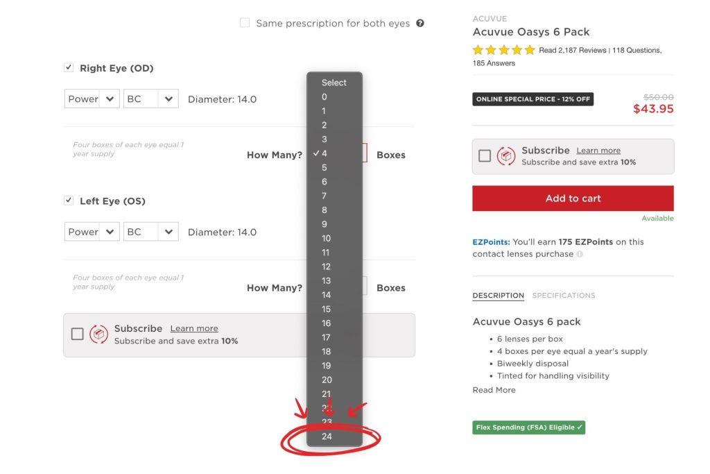Contact lenses bulk buying service