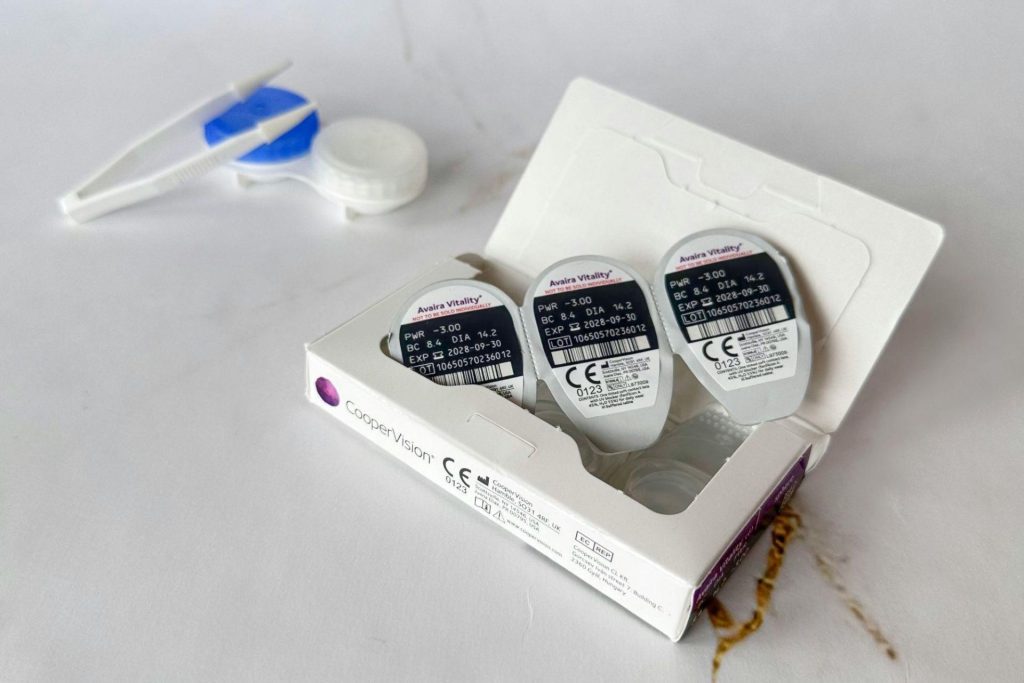 Contact lens packaging, box, blisters, and tools