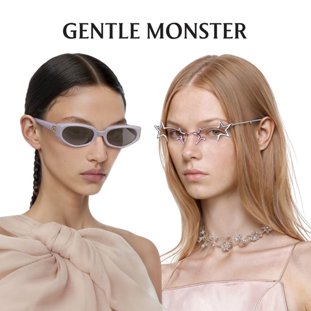 Gentle Monster ad campaign featuring two models in glasses