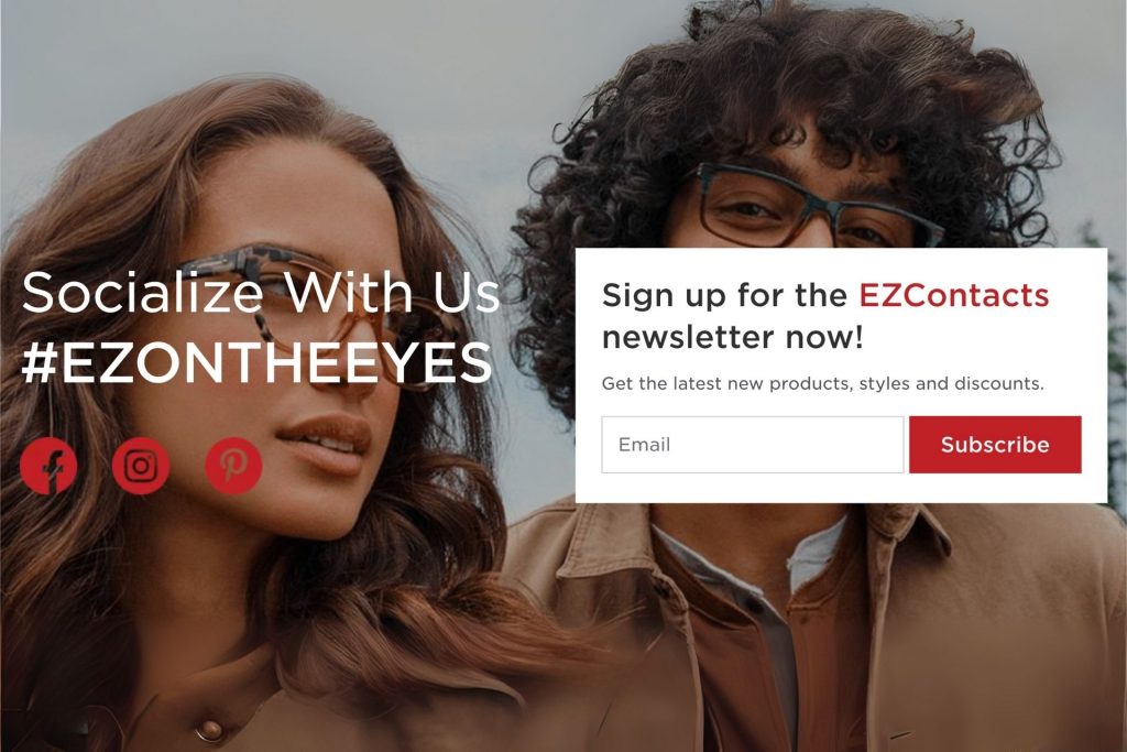 EZContacts Homepage Newsletter section