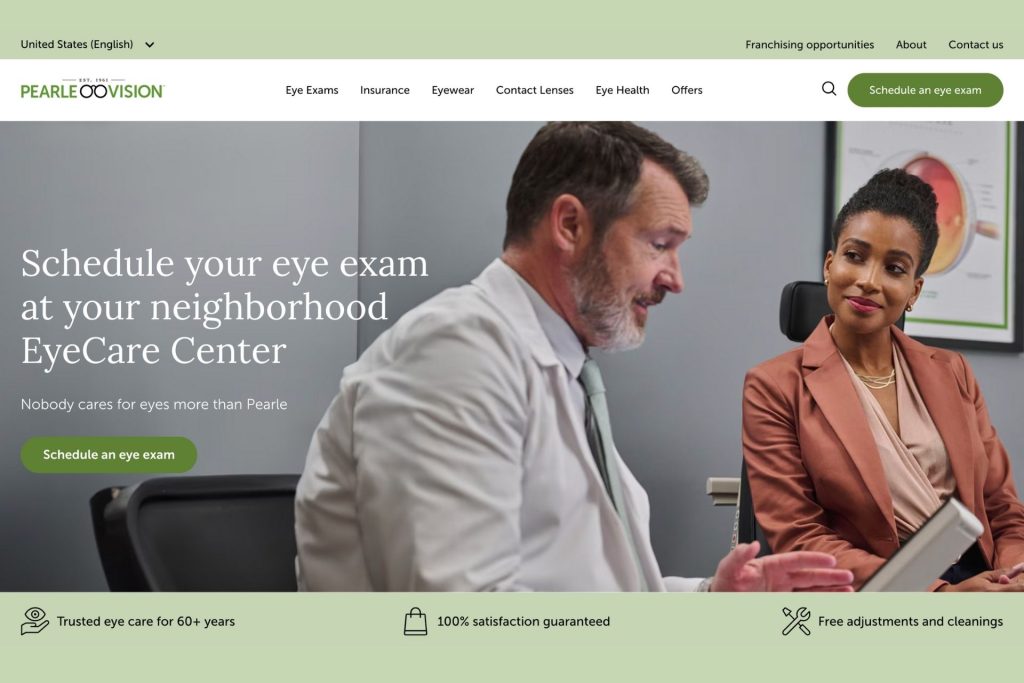 PearleVision homepage