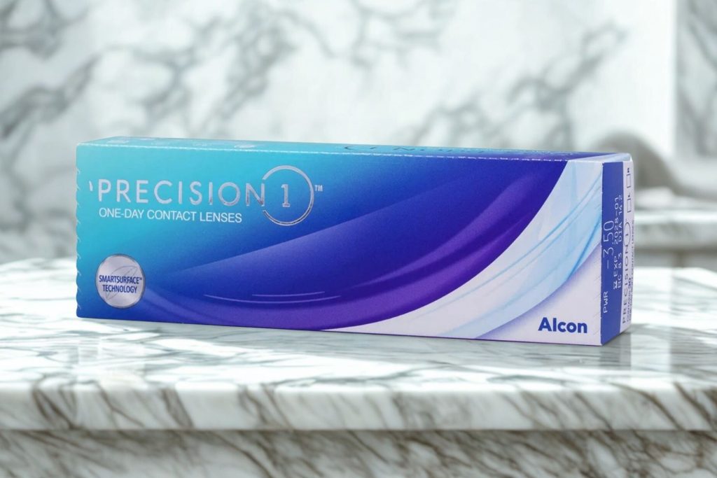 A box of PRECISION contact lenses