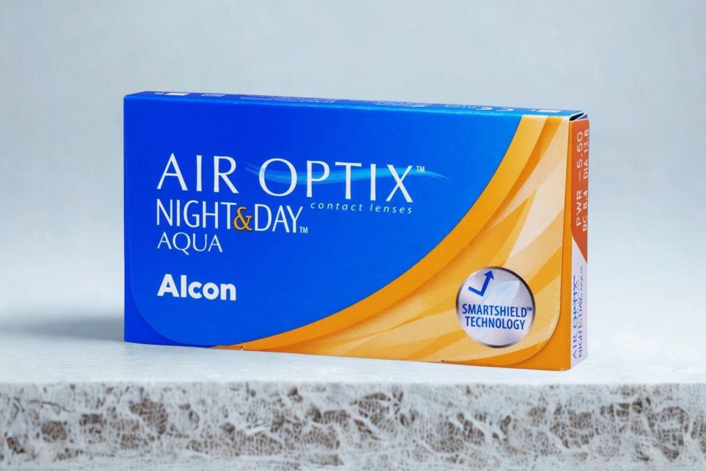 A box of AIR OPTIX NIGHT & DAY AQUA