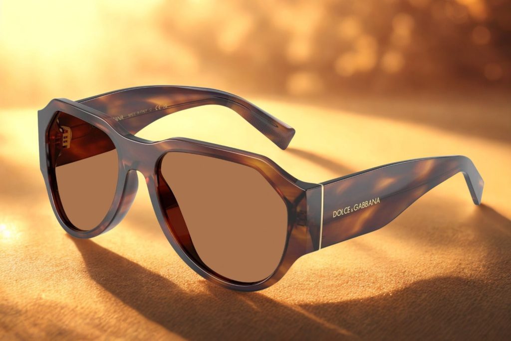 Dolce & Gabbana DG4504 sunglasses featuring brown frames and bronze lenses