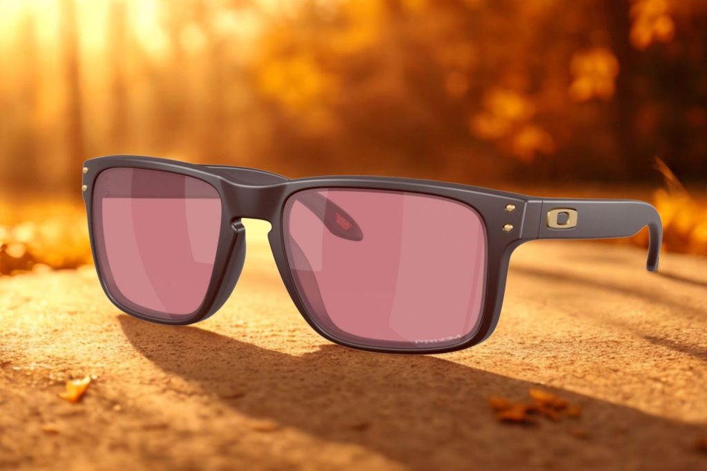 Oakley HOLBROOK OO9102 sunglasses featuring burgundy frames