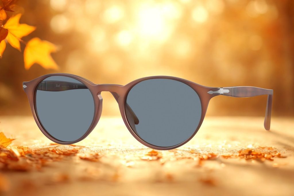 Persol PO3092SM round sunglasses featuring brown frames
