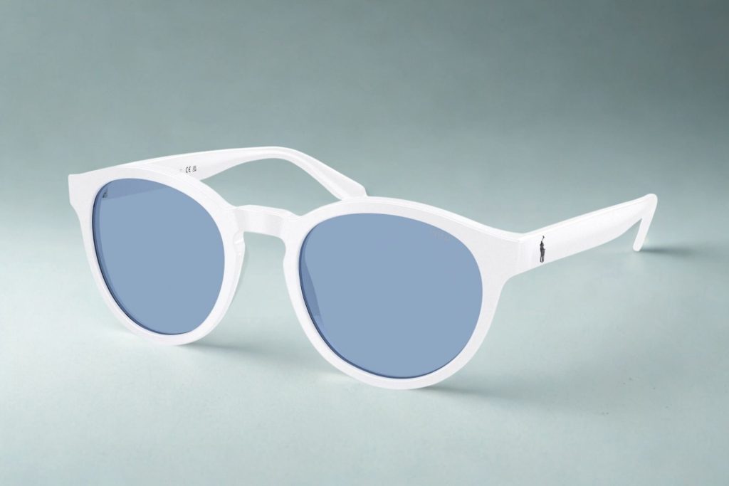Polo PH4192 round sunglasses featuring white frames
