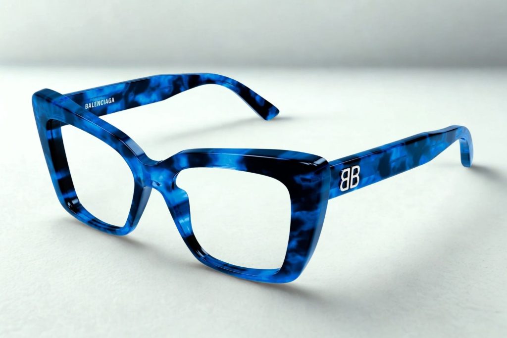 Balenciaga BB0297O blue cat-eye glasses