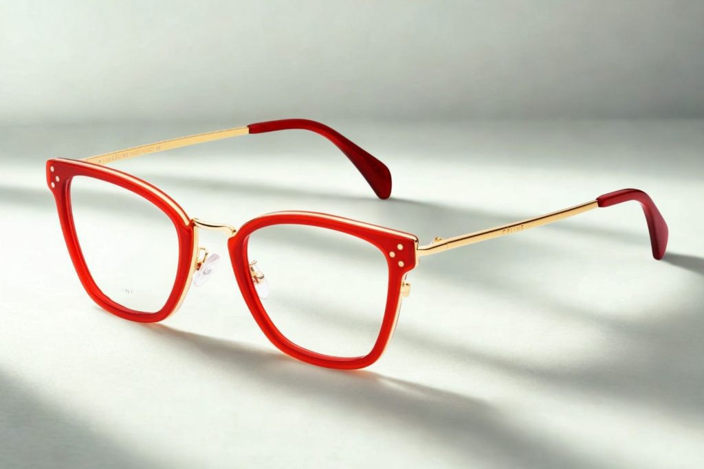 Celine CL50002U eyeglasses featuring red frames