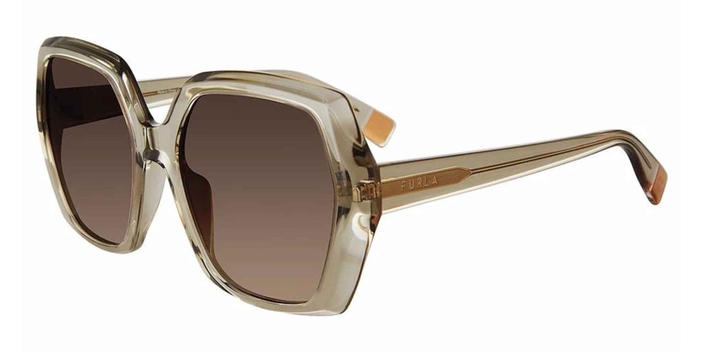 Furla SFU620V oversized sunglasses featuring transparent frames 