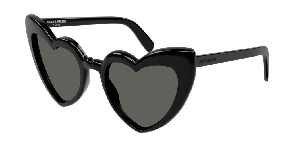 int Laurent SL 181 LOULOU heart shaped sunglasses featuring black frames 