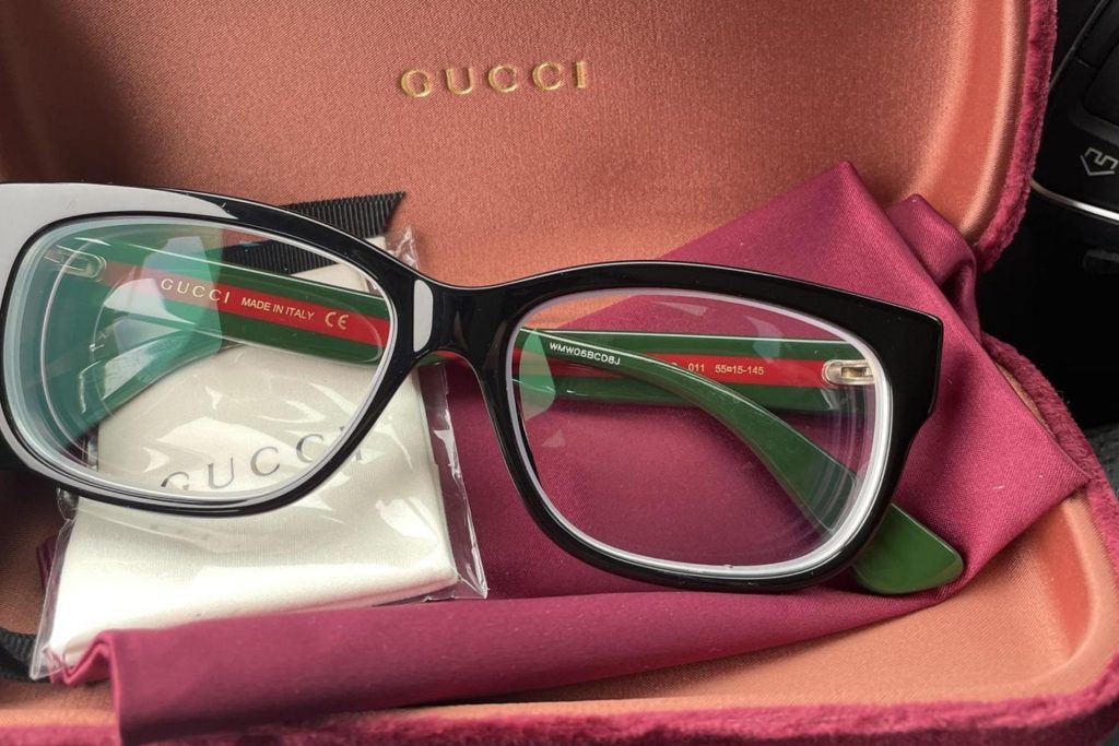 Gucci eyewear with authenticity card from EZContacts