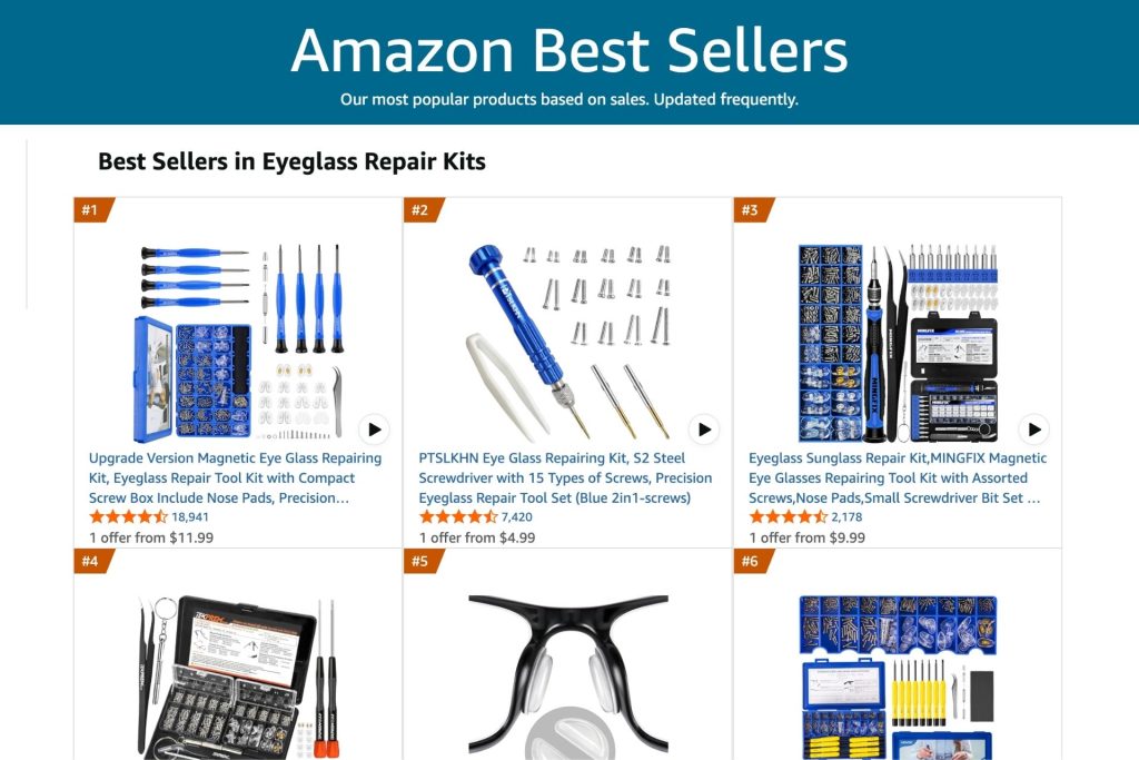 Amazon best sellers page