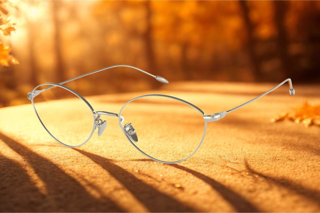 Giorgio Armani AR5109 glasses featuring pale gold frames