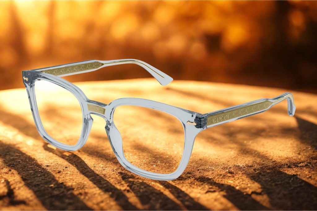 Gucci GG0184O glasses featuring gray frames