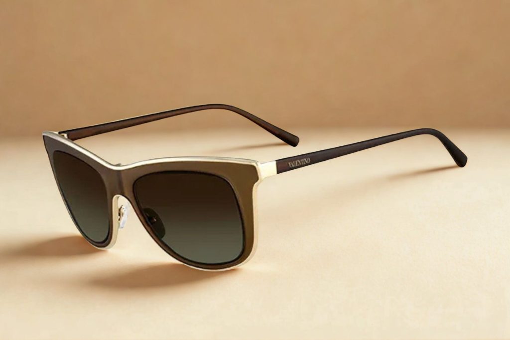 Valentino V109S sunglasses featuring brown frames and lenses