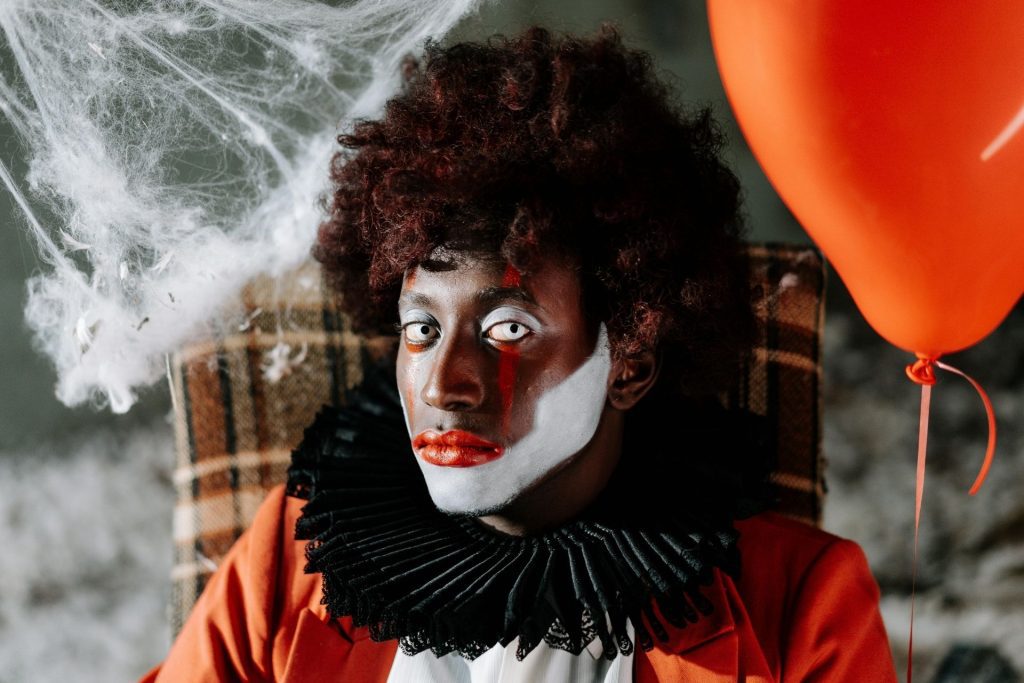 Scary male clown