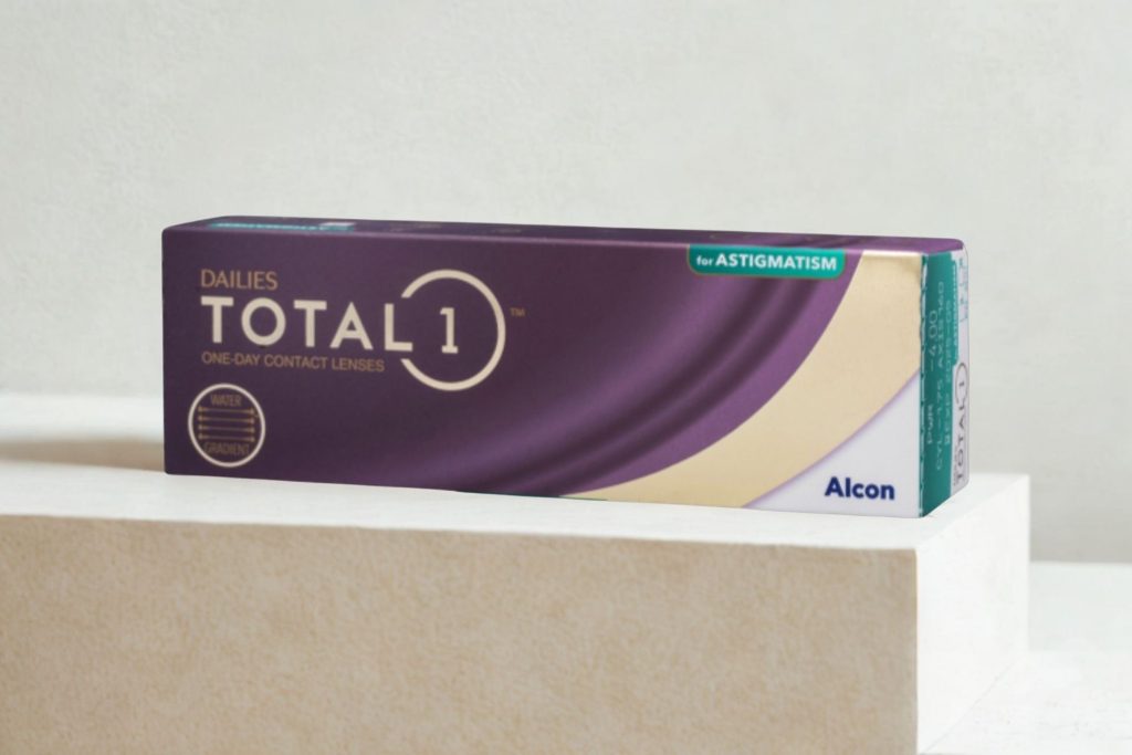 A box of Dailies TOTAL1 for Astigmatism