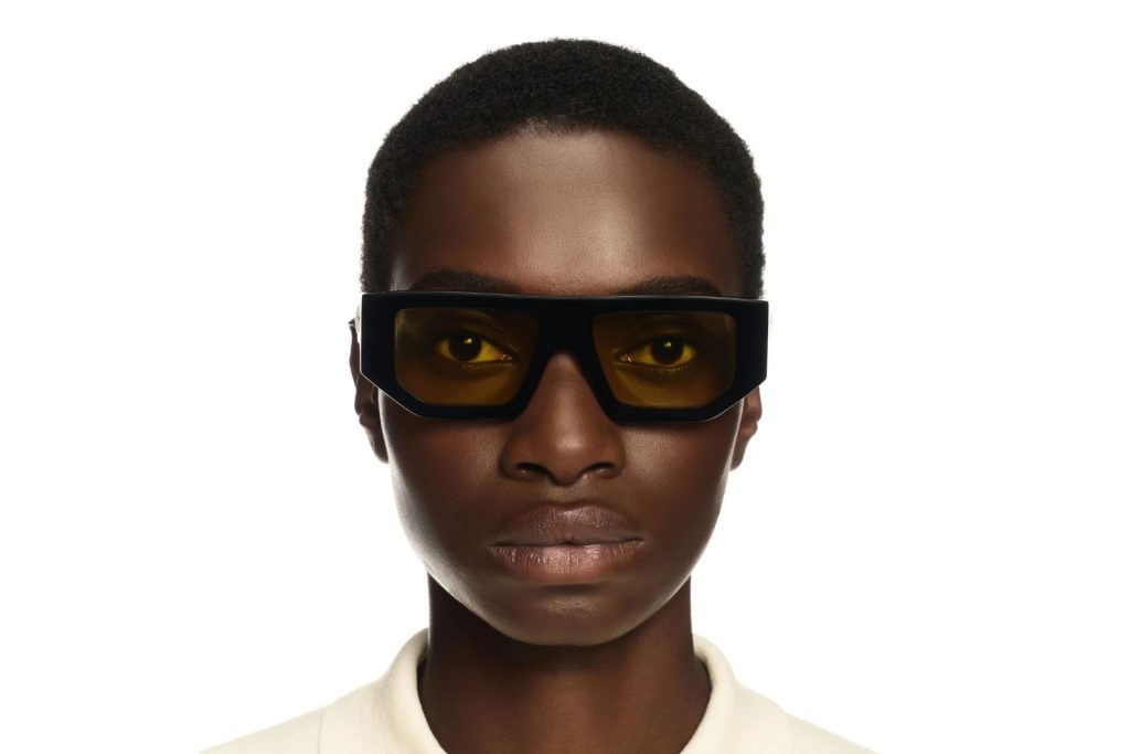 Off-White Vancouver sunglasses featuring yellow-tinted lenses and black frames