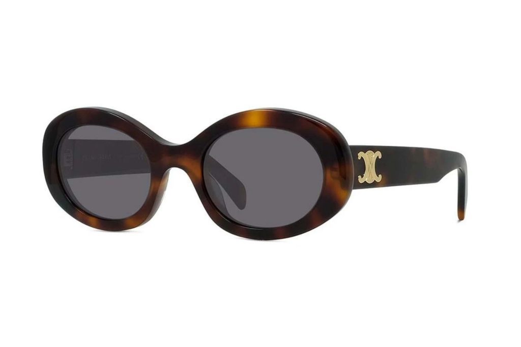 Celine TRIOMPHE CL40194U sunglasses featuring Havana frames