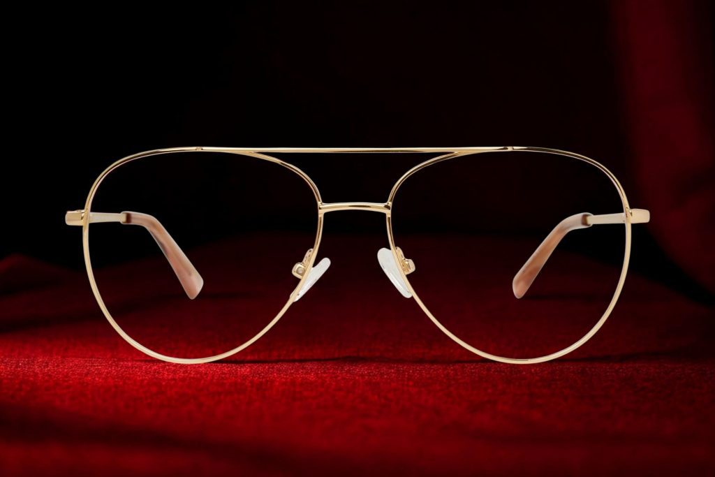 Derek Lam ADLER aviator glasses featuring gold frames