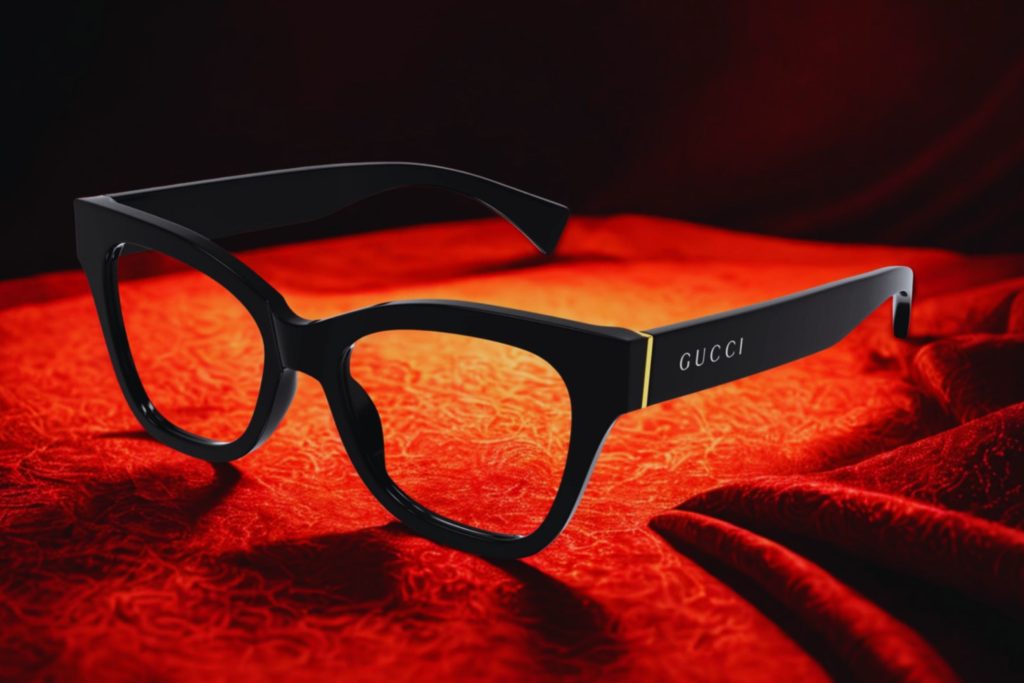 Gucci GG1133O eyeglasses featuring thick black frames