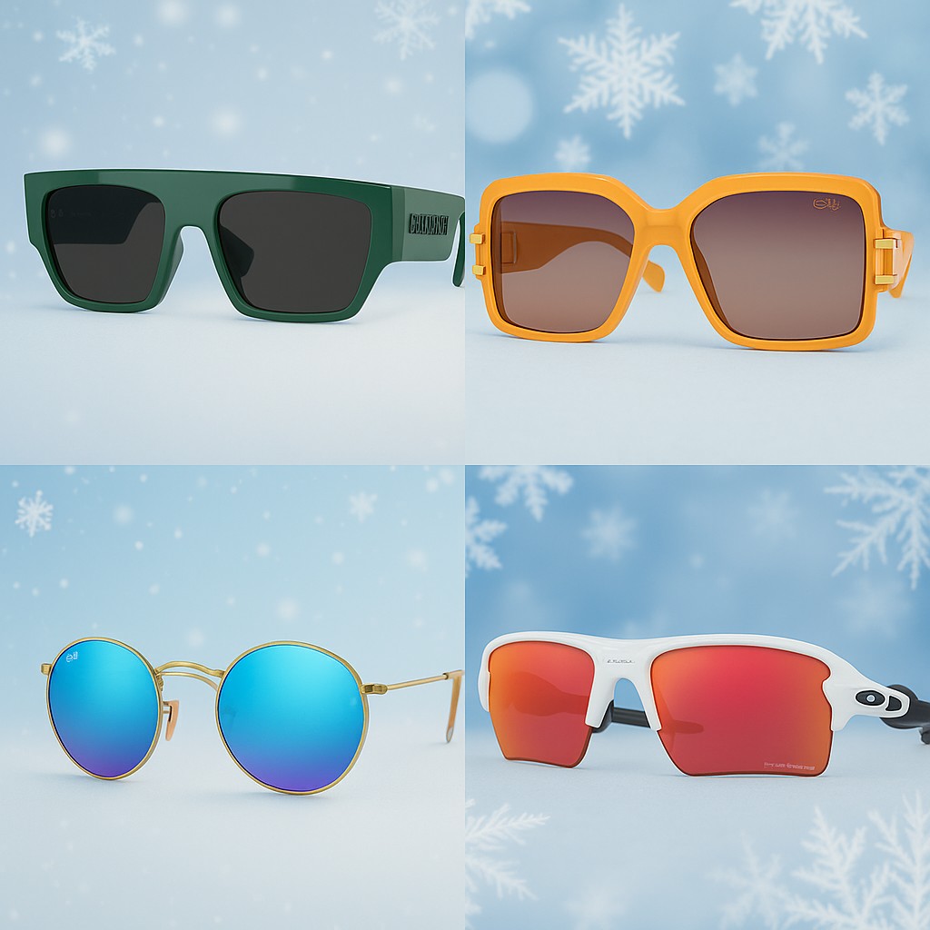 Collage With Four Pairs of Sunglasses Collage featuring four pairs of men's sunglasses