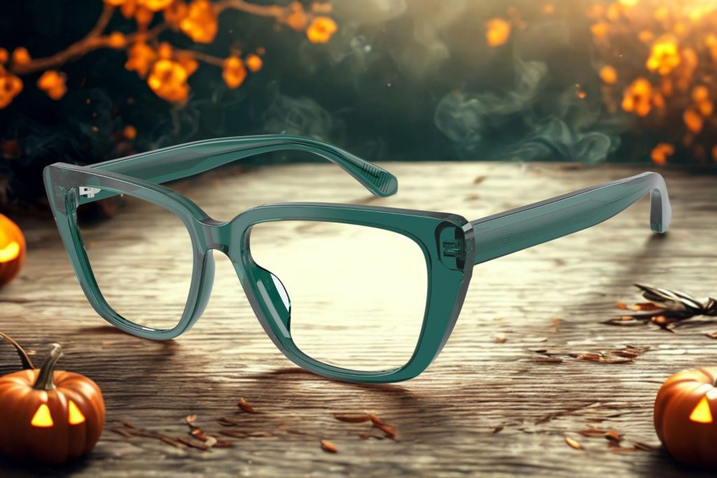 Emporio Armani EA3256U cat-eye glasses featuring green frames