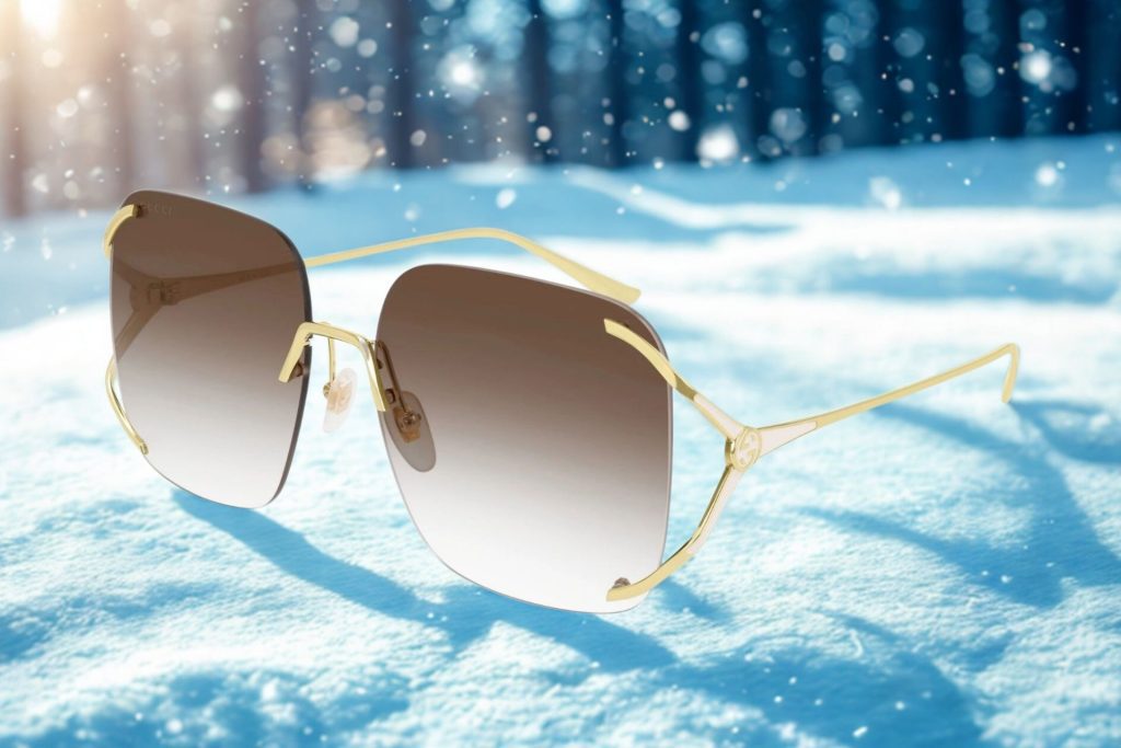 Gucci GG0646S sunglasses featuring brown gradient-tinted lenses