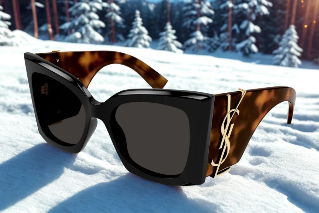 Saint Laurent SL M119 BLAZE sunglasses featuring black and tortoise frames