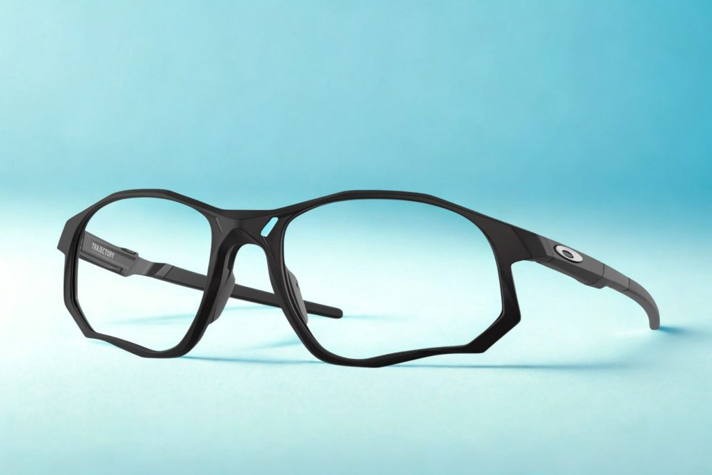 Black hexagon frames with white strip designs along the bridge