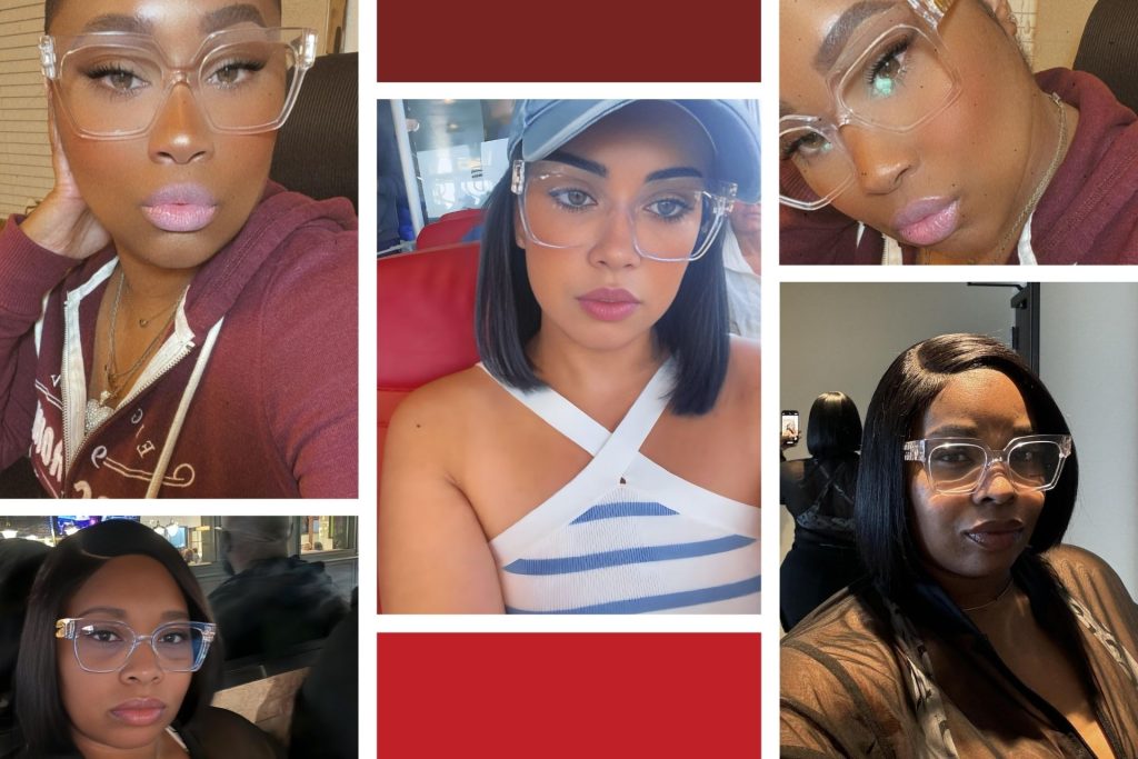 Customers wearing Miu Miu MU 04UV frames