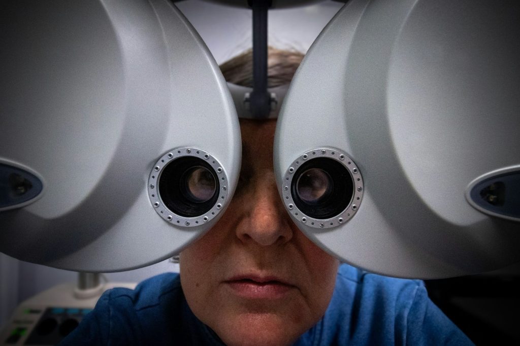 Patient getting their eyesight tested