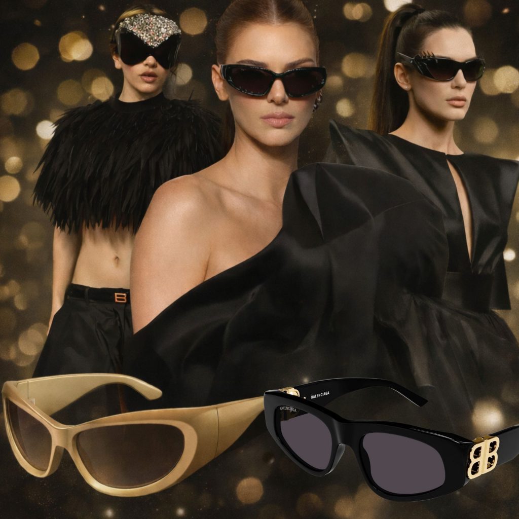 Collage of Balenciaga sunglasses