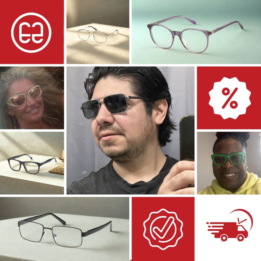 Collage of products from EZContacts