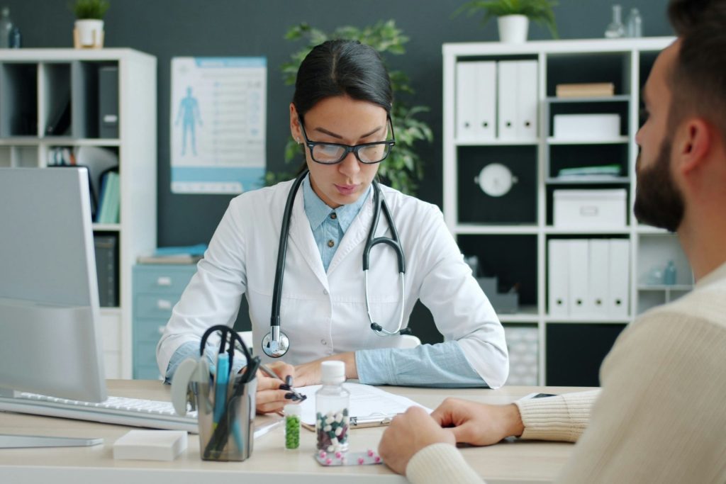 Doctor writes a note