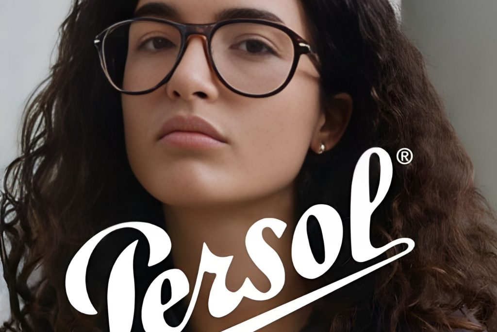 Model wearing Persol 2026 oversized eyeglasses