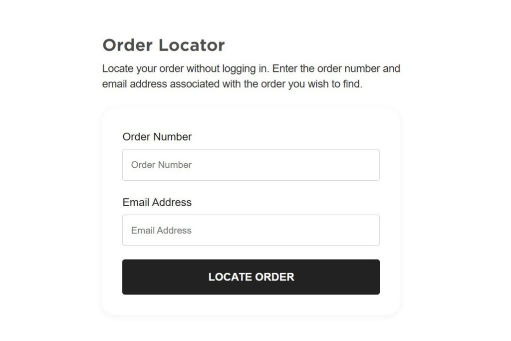 Order Locator Form