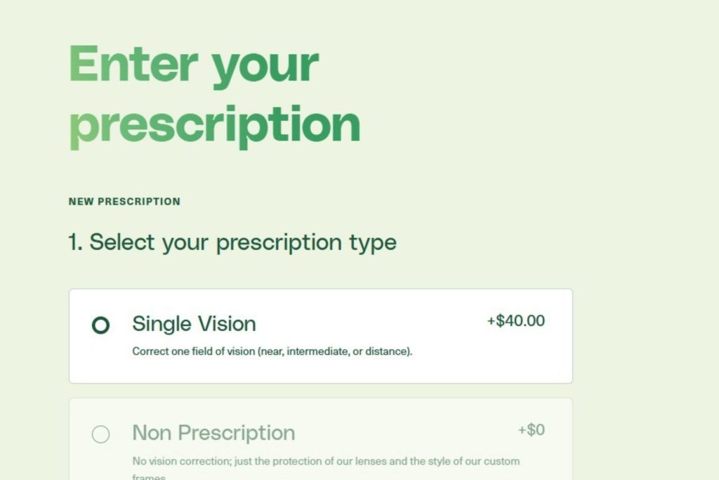 Hubble Contacts prescription page