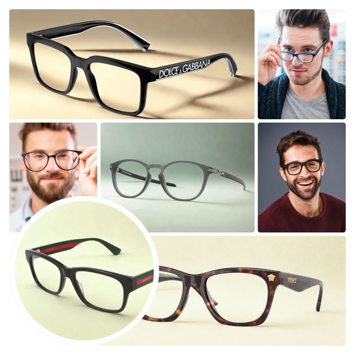 Collage of men’s eyeglasses